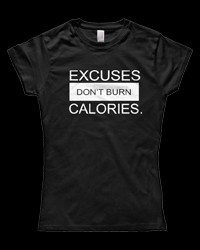 Excuses Don't Burn Calories / Black за хранителни режими