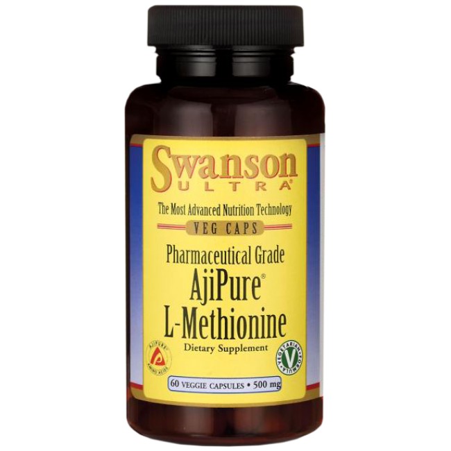 Swanson AjiPure L-Methionine, Pharmaceutical Grade 500 mg