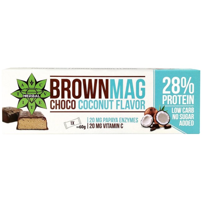 Cvetita Herbal BrownMag Vit C and Papaya Enriched Protein Bar - Coconut