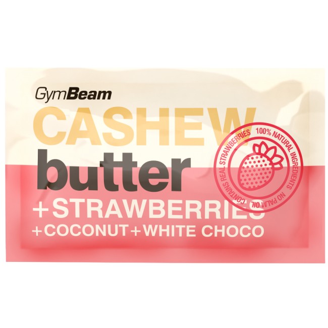 GymBeam Cashew Butter with Coconut + White Choco and Strawberry Sample -