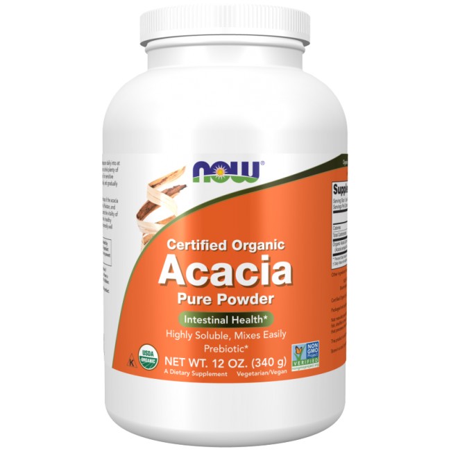 NOW Foods Acacia Fiber Pure Powder | Certified Organic