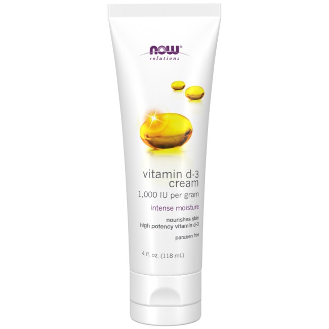 NOW Foods Vitamin D-3 Cream 1000 IU per Gram | Paraben Free