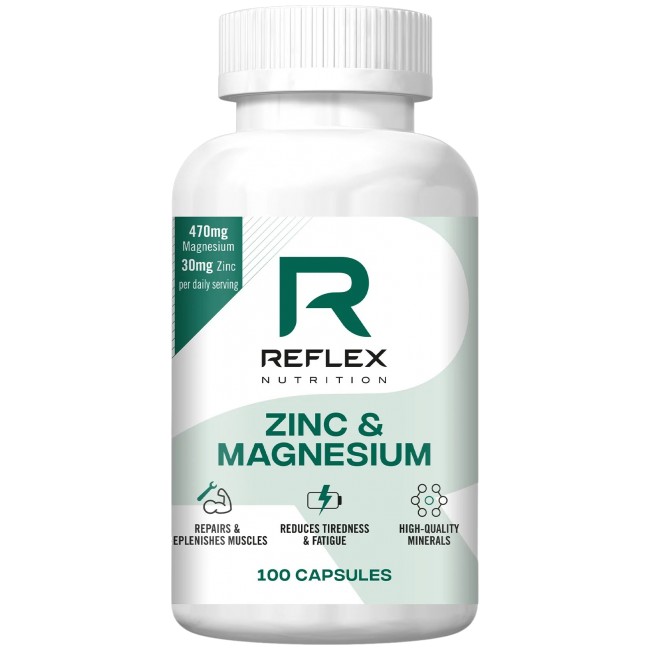 Zinc & Magnesium | Zinc Bisglycinate 30 mg + Magnesium Citrate 470 mg - ZMA от Reflex