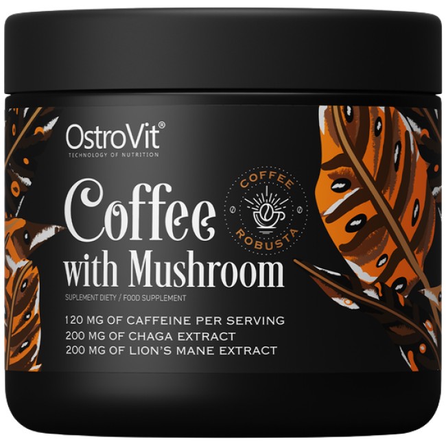 OstroVit Coffee with Mushroom | Natural Robusta with Chaga, Lion's Mane, Caffeine & L-Theanine