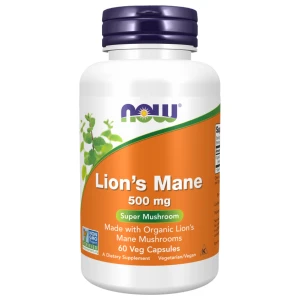 Lion's Mane 500 mg | Made with Organic Lion's Mane Mushrooms за хранителни режими