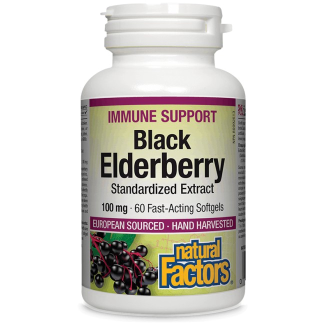 Natural Factors Black Elderberry Standardized Extract 100 mg