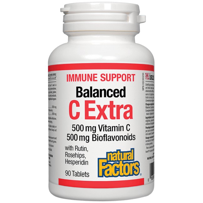 Natural Factors Immune Support Balanced C Extra 500 mg | With Bioflavonoids 500 mg
