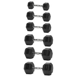 Дъмбел гумиран HEX Pro - 2 до 50 кг за хранителни режими