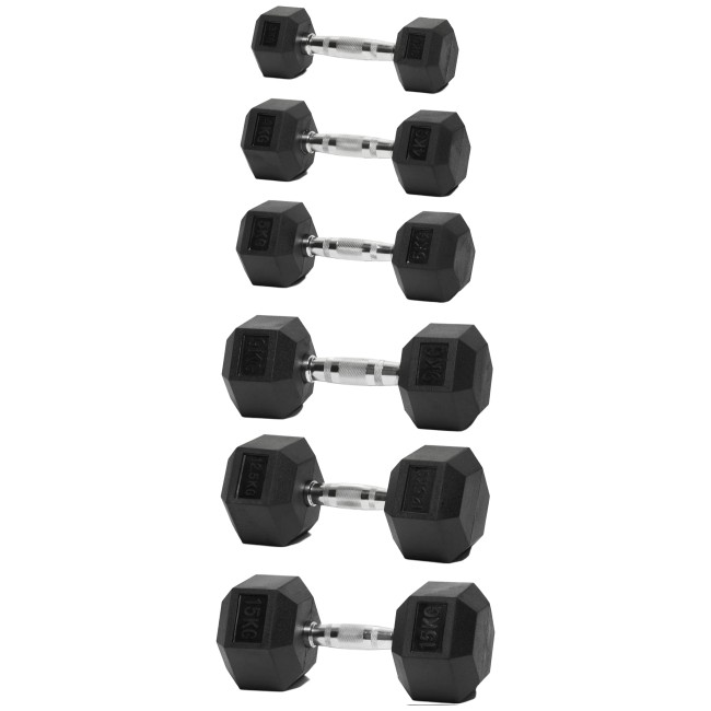 Дъмбел гумиран HEX Pro - 2 до 50 кг от Orion Fitness