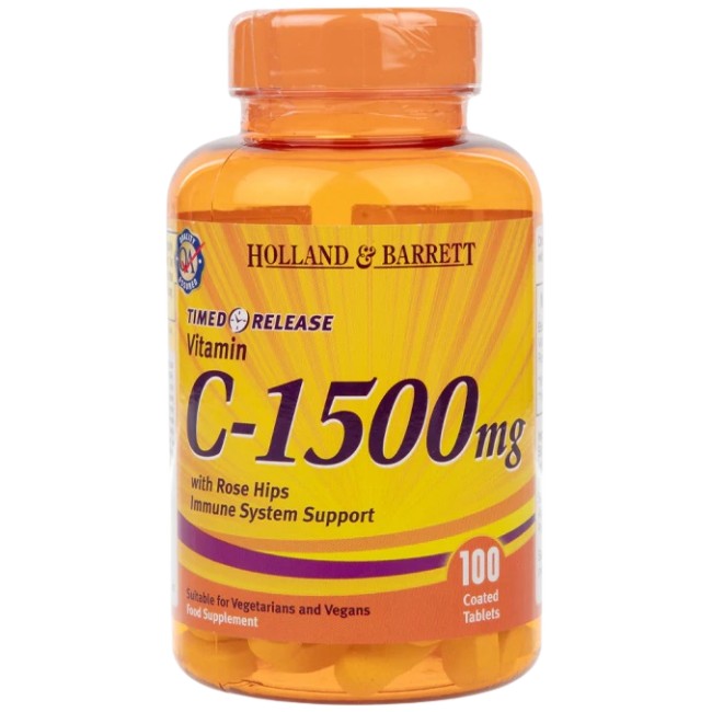 Vitamin C with Rose Hips 1500 mg | Timed Release от Holland And Barrett