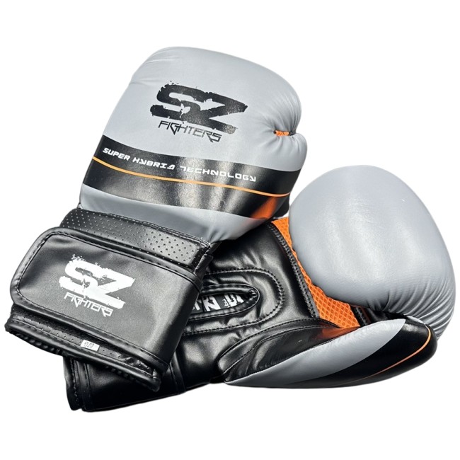 SZ Fighters Boxerské rukavice Thunder - Šedo-černé | Syntetická kůže