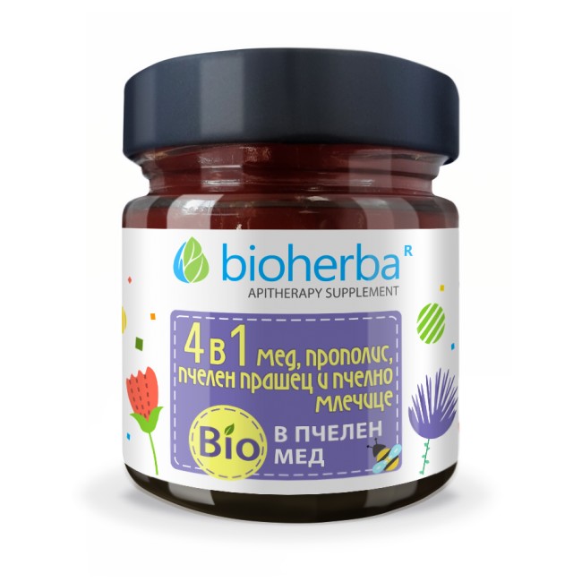 Honey Mix 4 in 1 | Propolis,Bee Pollen and Organic Honey от Bioherba