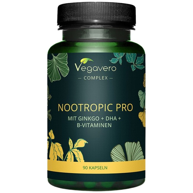 Vegavero Nootropic Pro | with Ginkgo Biloba, DHA &amp; B-Complex