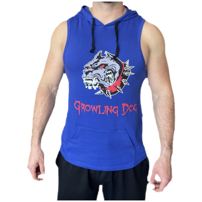 Потник Growling Dog с качулка - Син / Tank Top Growling Dog with Hoodie - Blue от Musashi