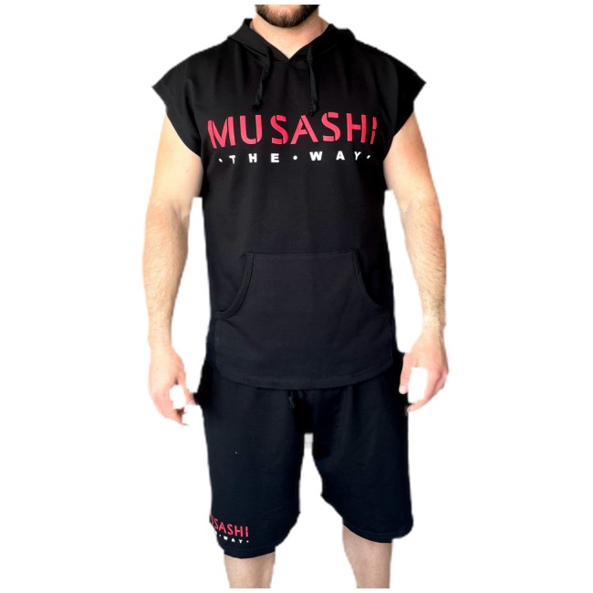 Musashi Set kratke hlače i top s kapuljačom - Crna / Tank Top Hoodie and Shorts Set - Black