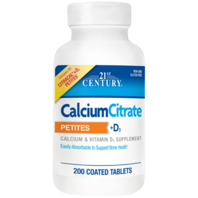 21st Century Calcium Citrate Petites + D3
