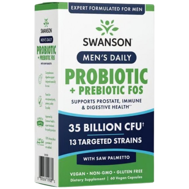 Swanson Men's Daily Probiotic + Prebiotic FOS