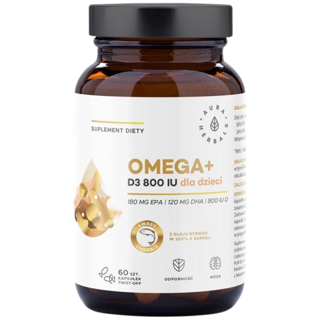 Aura Herbals Omega-3 500 mg + Vitamin D3 800 IU