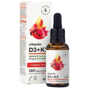 Vitamin D3 + K2 + Turmeric Extract Drops pro diety