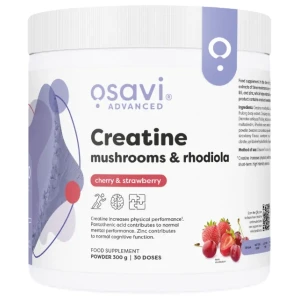 Creatine Monohydrate, Mushrooms &amp; Rhodiola | with Lion's Mane, Cordyceps, Chaga за хранителни режими