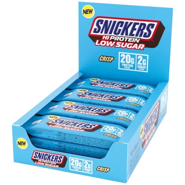 Snickers and Mars Snickers Crisp Low Sugar High Protein Bar