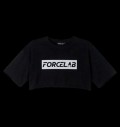 Women Oversized Crop T-Shirt - Black за хранителни режими