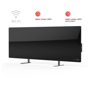 AENO Premium Eco Smart Heater, 700W, Tempered glass, Infrared+convection heating type, Plug type: Europe (E/F type), BLACK за хранителни режими