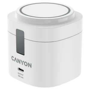 Canyon 4 in 1 Wireless Charging Stand, 30W max, Size: 70x70x70.3mm, weight: 414g, with 65W charger and 1M cable, white за хранителни режими