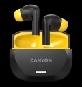 CANYON headset HEXAGON 7 TWS ANC+ENC Wireless Charge Black Yellow за хранителни режими