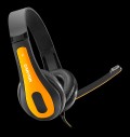 CANYON entry price PC headset, combined 3,5 plug, leather pads, Black-yellow за хранителни режими