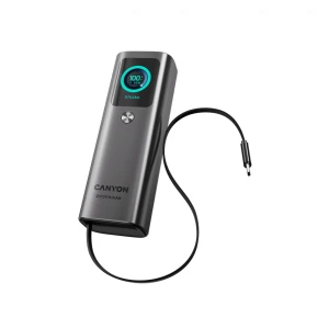 CANYON Built-in cable power bank OnPower 265 20000mAh 165W Aluminium Dark grey за хранителни режими