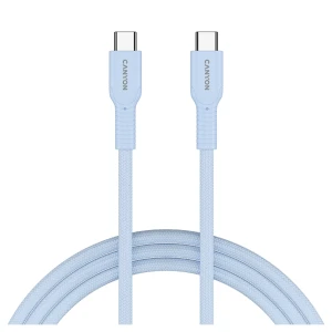 CANYON cable OnWire 60CL C-C 60W COLOR Braided 1m Light Blue за хранителни режими