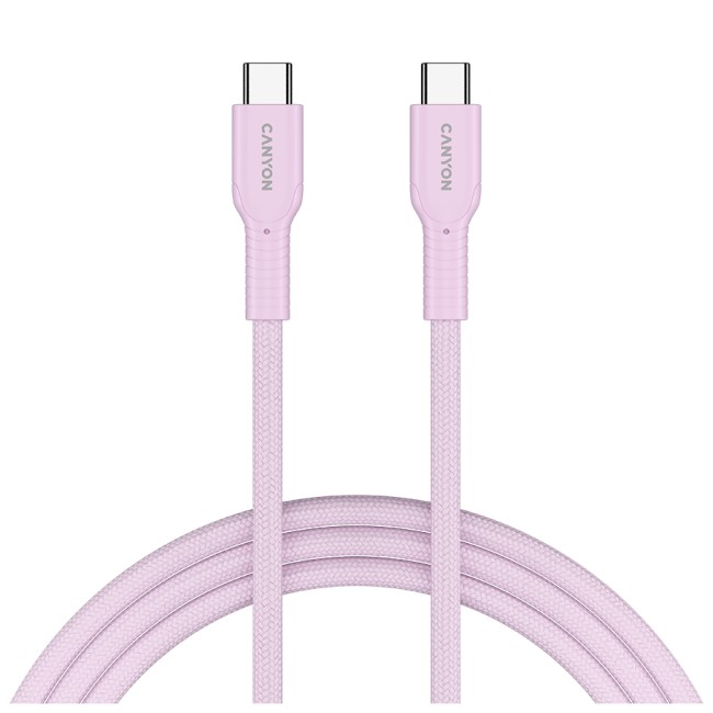 CANYON cable OnWire 60CL C-C 60W COLOR Braided 1m Pink от Canyon