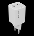 CANYON charger CU45CC GaN 45W 2xPD EU White за хранителни режими