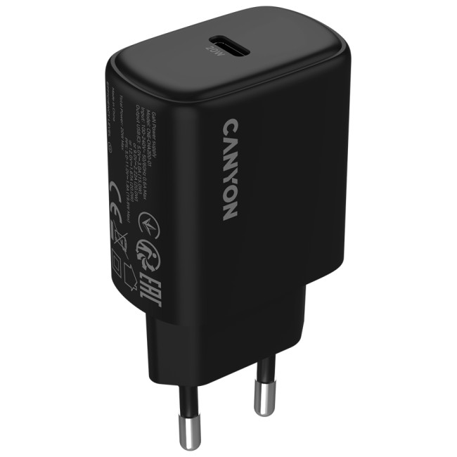 CANYON charger OnCharge 200 20W 1xPD EU Black от Canyon