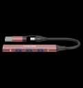 CANYON hub DS-02 4in1 USB-A/C Pink за хранителни режими