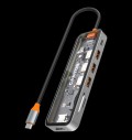 CANYON hub DS-13 7in1 4k USB-C Transparent Space Grey за хранителни режими