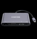 CANYON hub DS-14 8in1 4k USB-C Dark Grey за хранителни режими