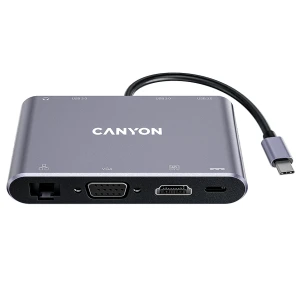 CANYON hub DS-14 8in1 4k USB-C Dark Grey за хранителни режими