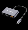 CANYON hub DS-4 3in1 USB-C Grey за хранителни режими