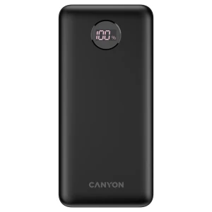 CANYON power bank PB-2002 LED 20000 mAh PD 20W QC 3.0 Black за хранителни режими