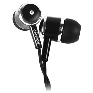 CANYON Stereo earphones with microphone, Black за хранителни режими
