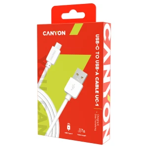 CANYON Type C USB Standard cable, 1M, White за хранителни режими