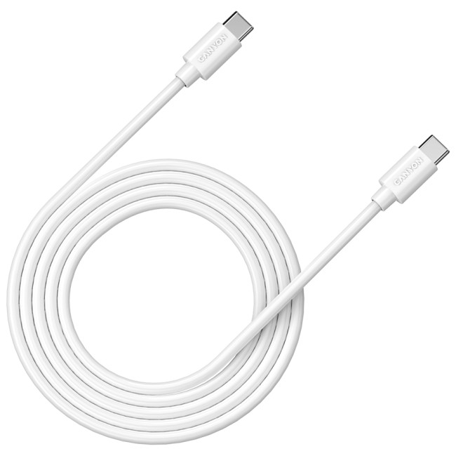 CANYON UC-12, cable 100W, 20V/ 5A, typeC to Type C, 2M with Emark, Power wire :20AWG*4C,Signal wires :28AWG*4C,OD4.5mm, PVC ,white от Canyon