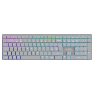 CANYON keyboard HKB-W11 UK/US RGB Dual Mode Wireless Grey за хранителни режими