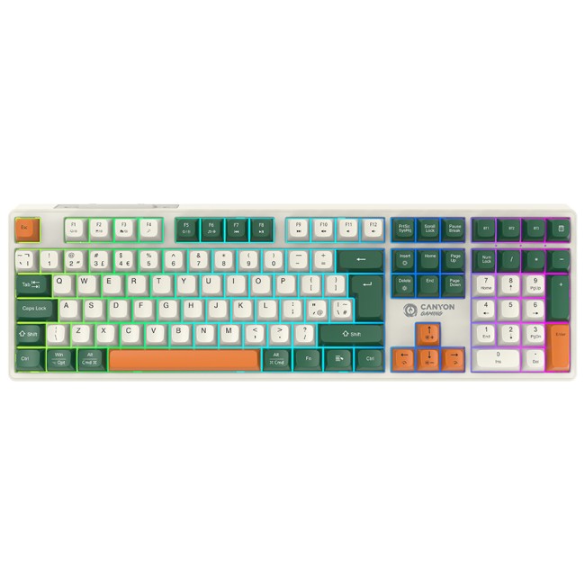 CANYON keyboard Shadder GKW-11 Mech RGB UK/US Wireless White от Canyon