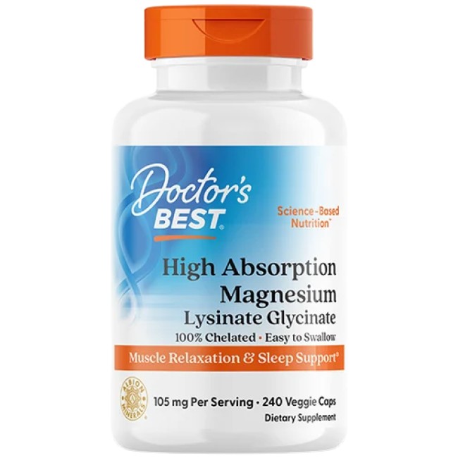 Doctor's Best High Absorption 100% Chelated Magnesium Glycinate 105 mg
